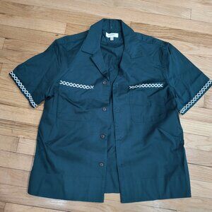 Men's Summer Embroidered Resort Overshirt Banana Republic Size M - Excellent